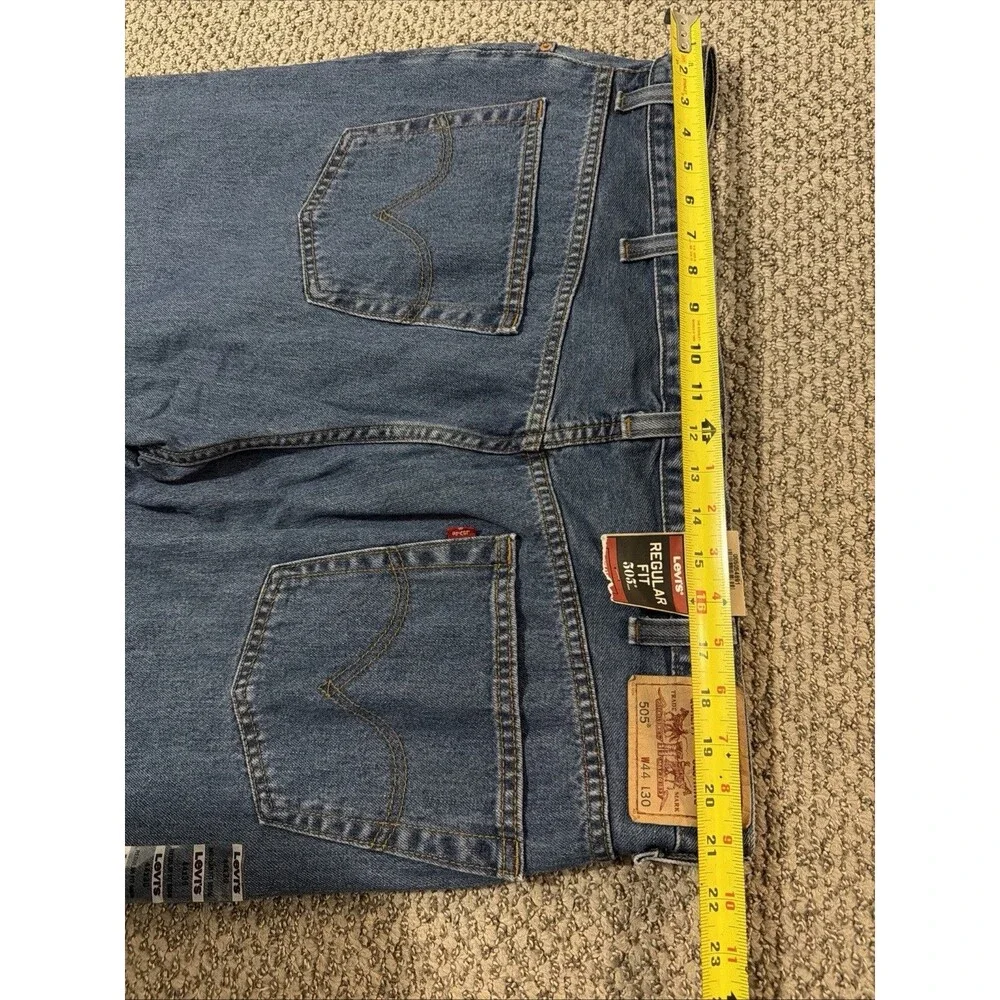 Levi's 505 Regular Fit Straight Leg Jeans Men's 44x30 New 2008 Blue Denim NWT